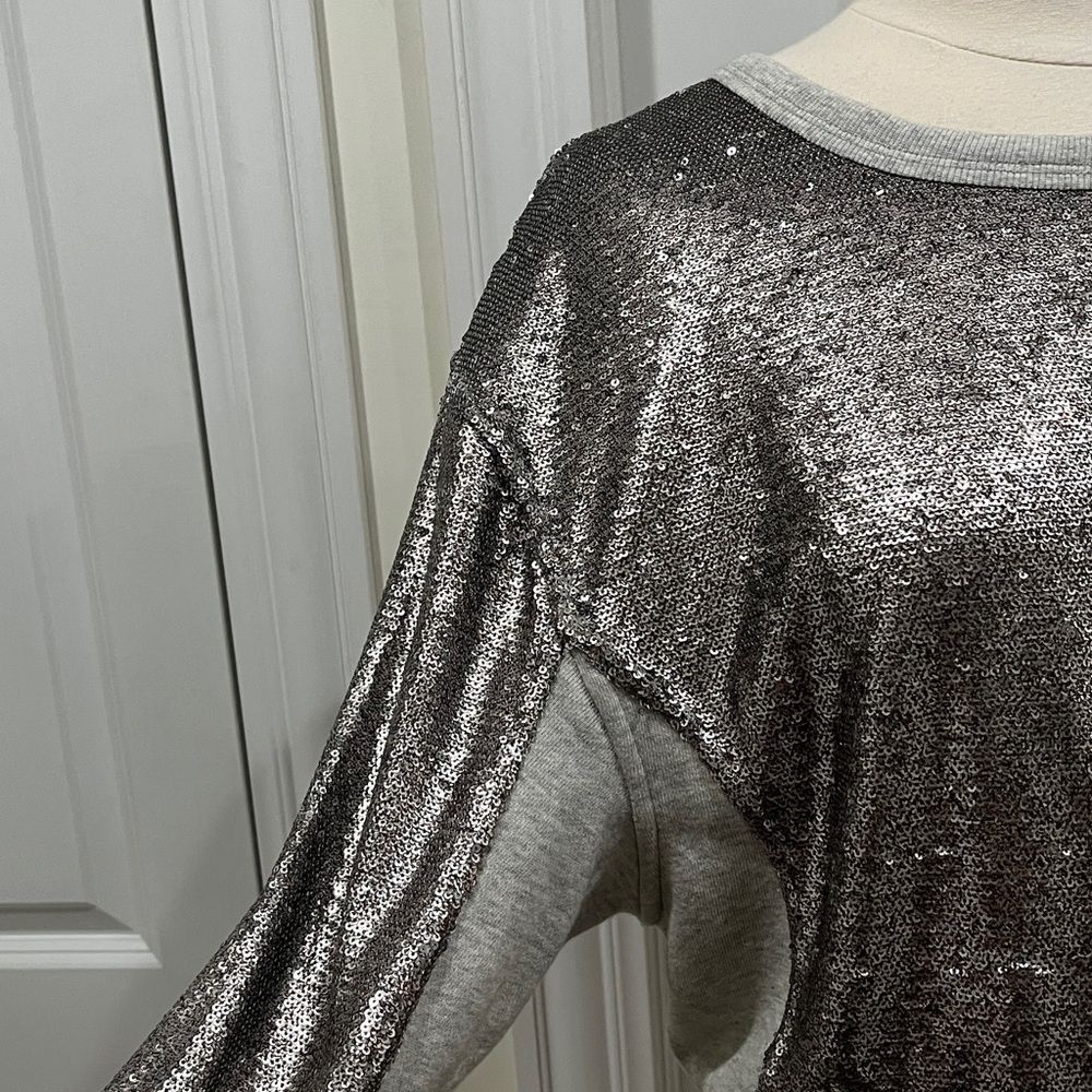 Free People Rise & Shine Sequin‎ Sweatshirt Size Small - Picture 5 of 15
